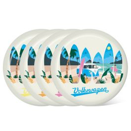 Volkswagen Vw T Camper Bus Waves Are Calling Set Of Rpet Picnic Plates