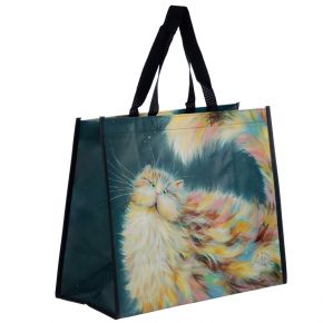 Reusable Shopping Travel Tote Bag Cats Kittens Glasses Multicolor