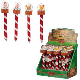 Christmas Chimney Pen with Waterball Snow Globe Topper