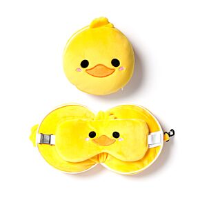 Relaxeazzz Duck Plush Travel Pillow & Eye Mask