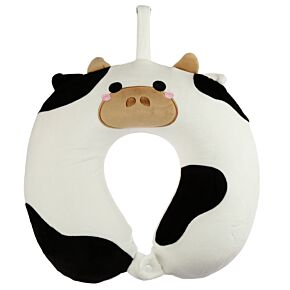 Relaxeazzz Cow Plush Memory Foam Travel Pillow