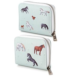 Willow Farm Horses Zip Around Small Wallet Purse