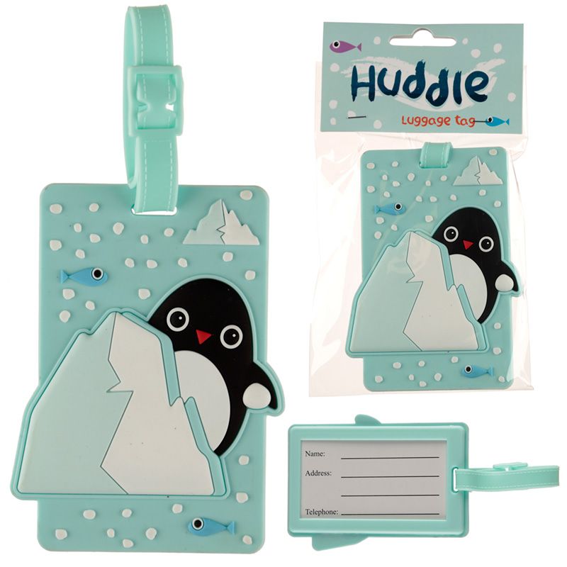 penguin luggage tag